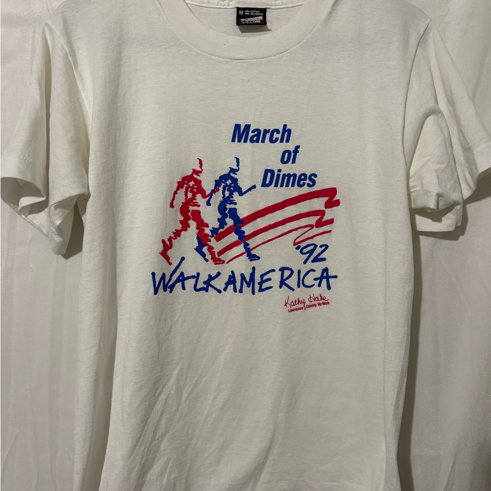 March of Dimes WalkAmerica '92 T-Shirt vintage single stitch screen stars Med